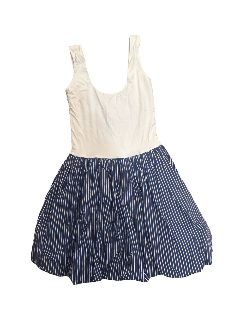 NWT Le Bop Women’s XS White Tank Top Navy Blue Striped Skirt Sundress